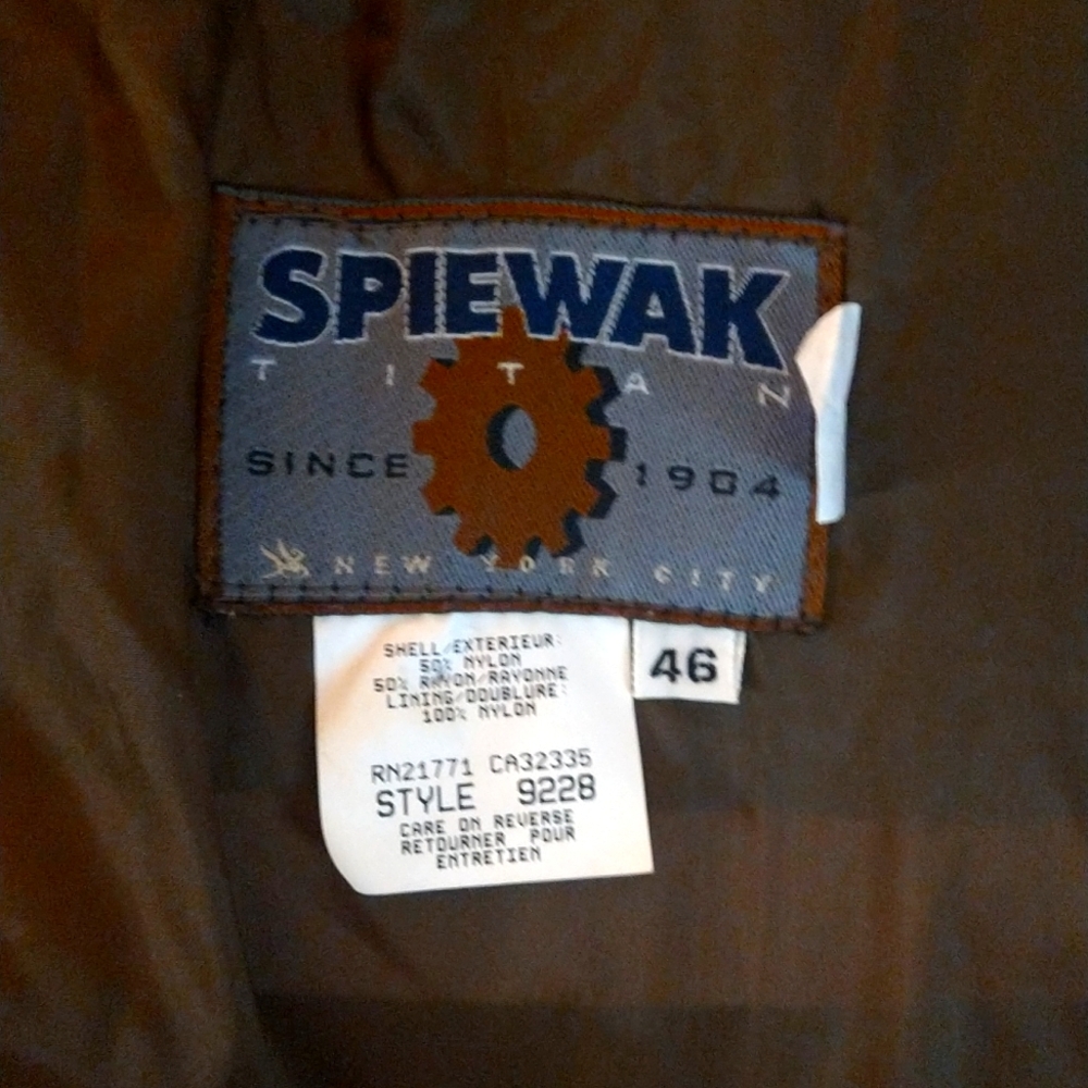 Spiewak Mens Lightweight Zip up Jacket size 46R